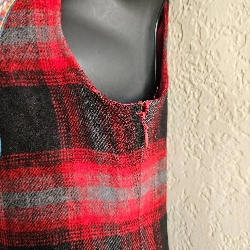 Free People Plaid Embroidered Dress - Picture 6 of 9